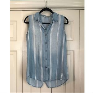 Beachlunchlounge Sleeveless Button Down Shirt